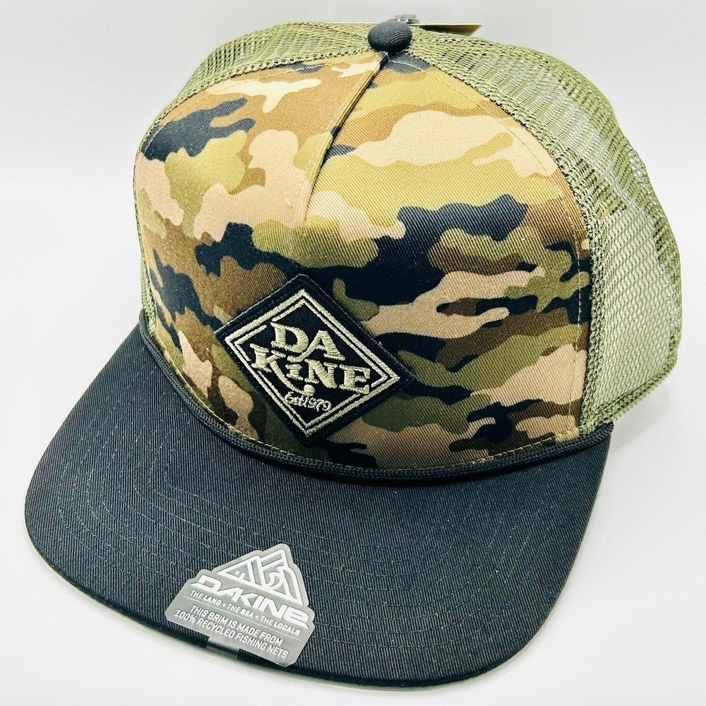 Dakine Classic Diamond Camo Trucker Hat Cap Snapback Adjustable Green Outdoors